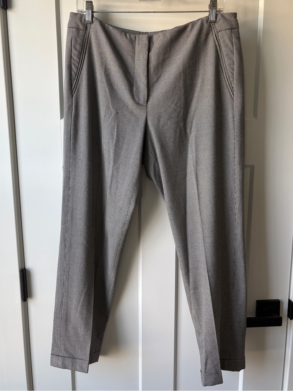 Peace of Cloth black and white houndstooth cropped stretch pant size 8